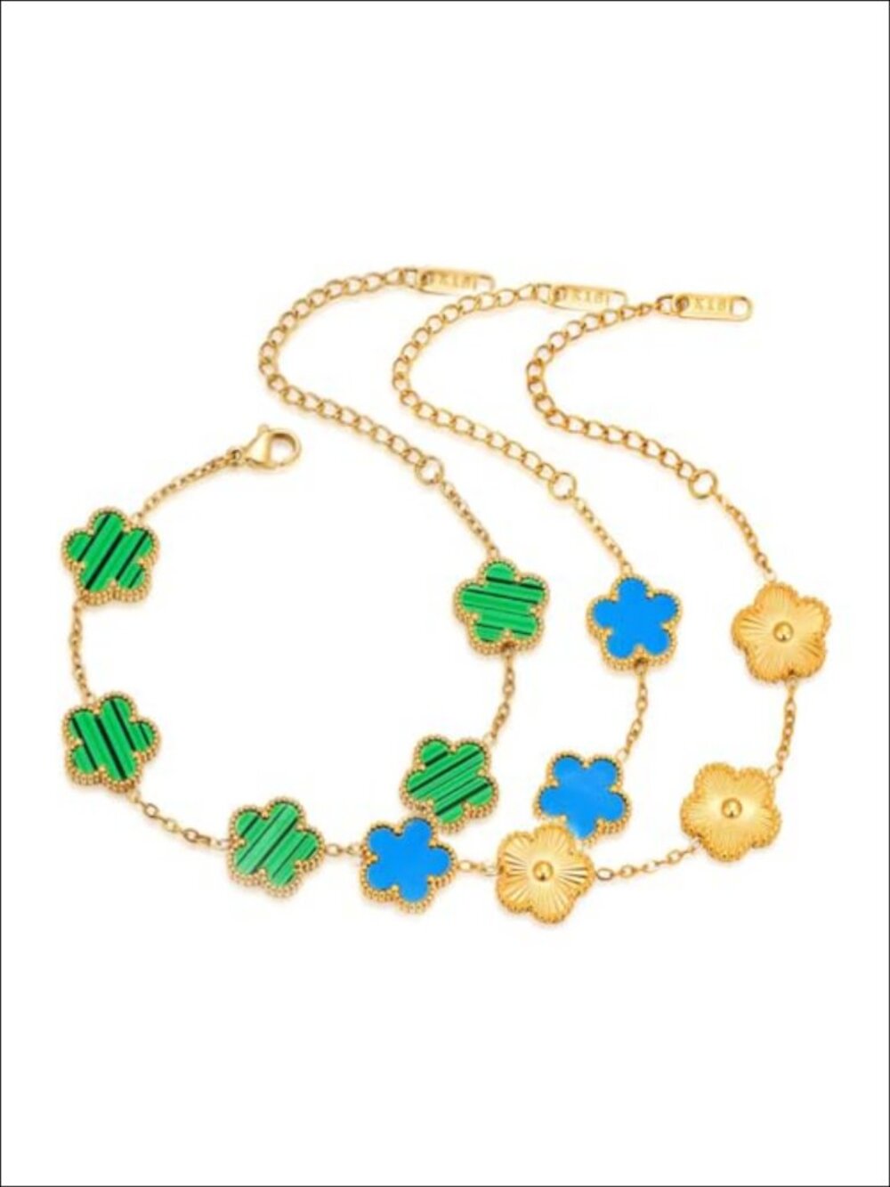 18K Gold-Plated Four Leaf Clover Bracelet Adjustable Lucky Jewelry Gift